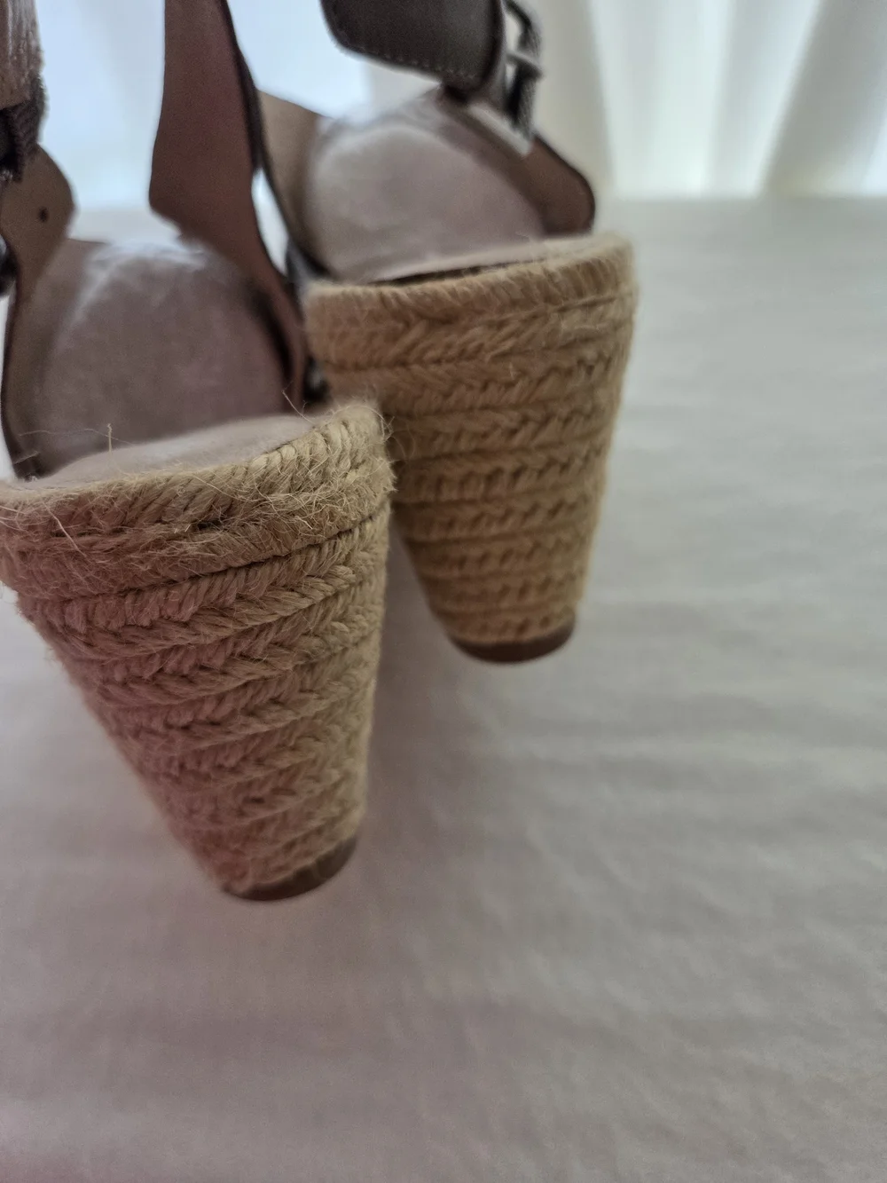 Nordstrom Taupe Gray Crisscross Espadrille Slingback Sandals Quality Leather